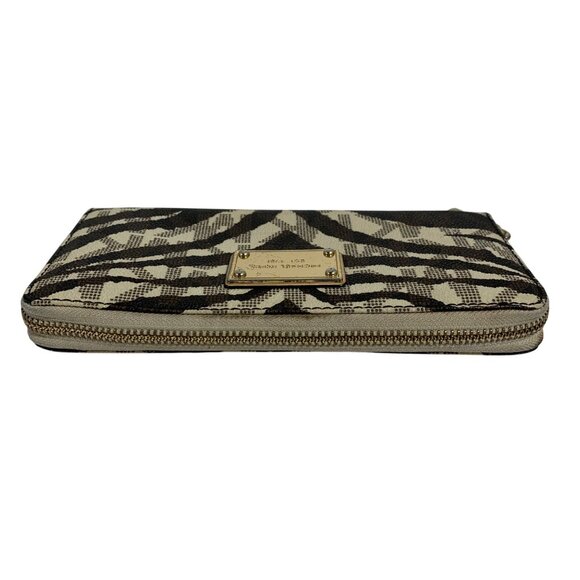 Michael Kors Jet Set Continental Wallet Vanilla MK Signature Tiger Stripes - Picture 5 of 12